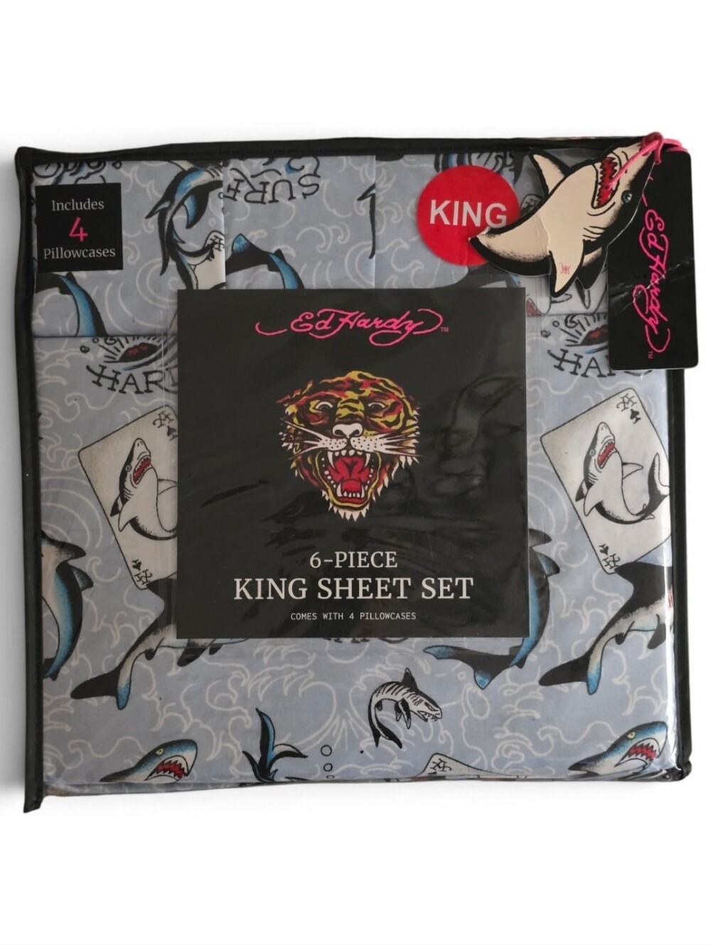 🦈 Ed Hardy 6 Piece King Shark Sheet Set